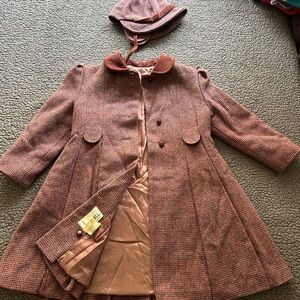 F.W. Fischer Designs Plaid Coat and Hat Set